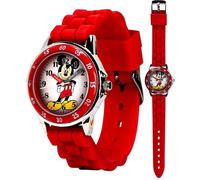 Disney Kids' MK1239 Time Teacher Mickey Mouse Watch with Red Rubber Strap