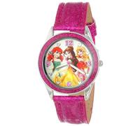 Disney Kids' PN1136 Silver-Tone Watch with Pink Glittered Band