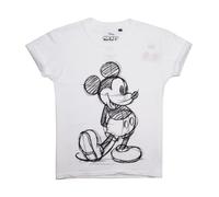 Disney Girl's Mickey Mouse Sketch T-Shirt, White (White White), 12-13 Years (Size:3X-Large)