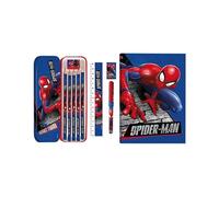 Disney Kids Spider-Man Back to School Pencil Case Colouring Stationery Gift Set