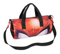 Disney Kids Sports Bag, 40 x 20 x 20cm 2 Pockets Adjustable Strap (Black/Red Spiderman)