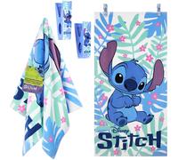Disney Kids Stitch Towel With 2 Clips Set Summer Beach Swim Accessories