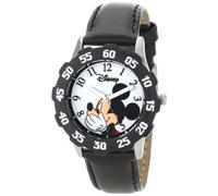 Disney Kids' W000850 "Tween Mickey Mouse" Stainless Steel Watch With Black Leather Band