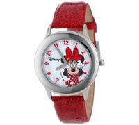 Disney Kids' W000914 "Tween Minnie Glitz" Stainless Steel Watch with Red Band