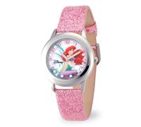 Disney Kids' W000955 Tween Ariel Stainless Steel Watch with Glitter Strap
