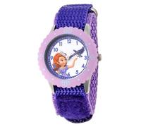 Disney Kids' W001068 Sofia Time Teacher Stainless Steel Watch with Purple Nylon Band