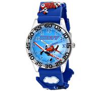 Disney Kids' W001526 Time Teacher Planes Fire & Rescue Watch with Blue 3-D Band, Blue, Classic