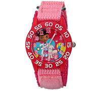 Disney Kids' W001685 Doc McStuffins, Plastic Case, Pink Nylon Strap, Analog Display, Pink Watch