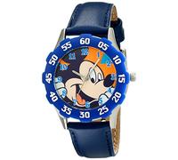 Disney Kids' W001972 Mickey Mouse Analog Watch with Blue Leather Band