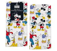 Disney Kitchen Towels - 2-Pack 100% Cotton Kitchen Towels Set - 16" x 26" Soft & Absorbent Dish Towels - Mickey, Minnie & Stitch Designs - Durable, Machine Washable