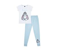 Disney Ladies Eeyore Long Pyjama Set White Blue (10-12)