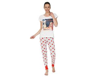 Disney Ladies Lady and the Tramp Long Pyjama Set White (14-16)