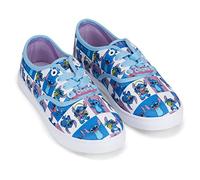 Disney Ladies Lilo and Stitch Shoes - Ladies Classic Lilo and Stitch Lace Up Canvas Sneakers Lilo and Stitch Canvas Lace up Sneakers, Blue, 8 UK