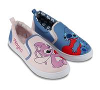 Disney Ladies Lilo and Stitch Shoes - Ladies Classic Lilo and Stitch Slip On Sneakers Lilo and Stitch Canvas Slip On Sneakers, Light Blue, 6 UK