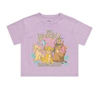 Disney Ladies Lion King Fashion Shirt - Ladies Classic Hakuna Matata Clothing Lion King Crop Top Tee, Purple, M
