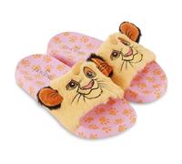 Disney Ladies Lion King Slides Sandals - Ladies Classic Simba Mufasa Timon and Pumba Slide Sandals Classic Lion King Slip On Slides, Pink Gold, 6 UK