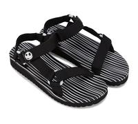 Disney Ladies Nightmare Before Christmas Sandals - Ladies Classic Jack Skellington Double Strap Sandals Slip On Slides Shoes, Black, 5-6