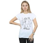 Disney Women's Lady & The Tramp Collage Sketch Cotton T-Shirt in White | Size: Small Disney White S