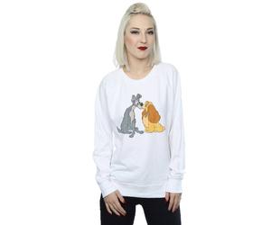 Disney Lady And The Tramp Distressed Kiss Sweatshirt In White White