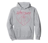 Disney Lady And The Tramp Heart Outline Portrait Pullover Hoodie