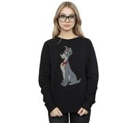 Disney Women's Lady & The Tramp Spaghetti Heart Sweatshirt in Black | Size: Medium Disney Black M