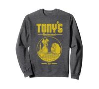 Disney Lady And The Tramp Tony's Restaurant 55 Sweatshirt, Adult Unisex, Dark Heather Grey, X-Large