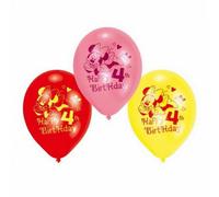 Disney Latex Minnie Mouse 4Th Birthday Balloons (Pack Of 6) Multicoloured (One Size)