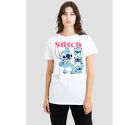Disney Women's Lilo and Stitch 100 Kisses Classic T Shirt, White, XL