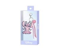 Disney Lilo and Stitch Angel Cute-Charm Keyring, Pink, 7 x 7 cm