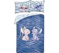 Disney Lilo and Stitch Bacia Angel Bedding Set - Reversible Duvet Cover 140 x 200 cm and Pillowcase 70 x 90 cm - Multi-Coloured - 100% Cotton