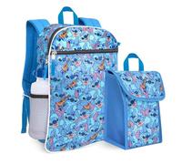 Disney Lilo and Stitch Backpack for Kids, 16 Inch School Bookbag with Lunch Box, Reusable Water Bottle and Keychain, Use for Back to School Bag Pack, Lilo & Stitch Gifts for Girls and Boys
