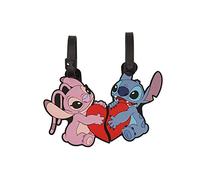 Disney Lilo and Stitch Blue, Pink and Red 2 Piece Luggage Tag Set