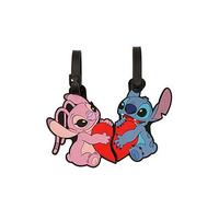 Disney Lilo and Stitch Blue, Pink and Red 2 Piece Luggage Tag Set, Multi Print