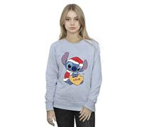 Disney Lilo And Stitch Christmas Love Biscuit Sweatshirt In Grey Grey L