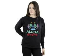 Disney Lilo And Stitch Christmas Tree Shades Sweatshirt In Black Black