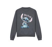 Disney Lilo And Stitch Colour Me Happy Adults Crew Sweatshirt, Charcoal Charcoal XXL
