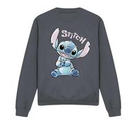 Disney Lilo And Stitch Colour Me Happy Adults Crew Sweatshirt, Charcoal, Medium