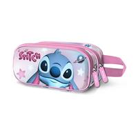 Disney Lilo and Stitch Cosmic-3D Double Pencil Case, Pink, 22 x 10 cm