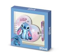 Disney Lilo and Stitch Cosmic-Pack of Heart Diary + 6-Coloured Pen, Pink