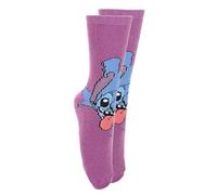 Disney Lilo and Stitch Cotton Half Leg Socks for Boys and Adults, purple, 36-38