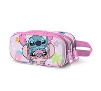 Disney Lilo and Stitch Couple-3D Double Pencil Case, Pink, 22 x 10 cm