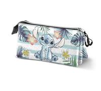 Disney Lilo and Stitch Couple Triple Pencil Case, Lilac
