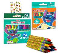 Disney Lilo and Stitch Crayons for Toddlers - Bundle with 60 Crayons for Toddlers Featuring Stitch for Party Favors Goodie Bags More Stitch Crayon
