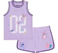 DISNEY Lilo and Stitch Girls Basketball Jersey and Shorts Set Size 7-16, Lavender, 14-16