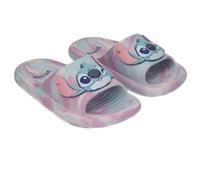 Disney Lilo and Stitch Girls' Bath Slippers, Light Blue, Toe Separator, Bathing Slippers, Super Soft Lightweight, Pink Blue, 11/12 UK Child