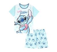 Disney Lilo and Stitch Girls Pyjamas Short PJs, Ages 5 to 15 Years Old, Official Merchandise (as8, age, 7_years, 8_years) Blue