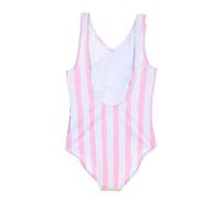 Disney Lilo and Stitch Girls Striped Ruffles One Piece Swimsuit, pink, 3 Years