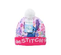 Disney Lilo and Stitch Girls Winter Hat with PON PON Stitches (Number, 54, Fuchsia), Fuchsia, 54, Fuchsia, 54