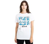 Disney Lilo and Stitch Graphic Blocks Ladies T Shirt, White, Large