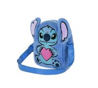 Disney Lilo and Stitch Heart-Action Plush Crossbody Bag, Blue